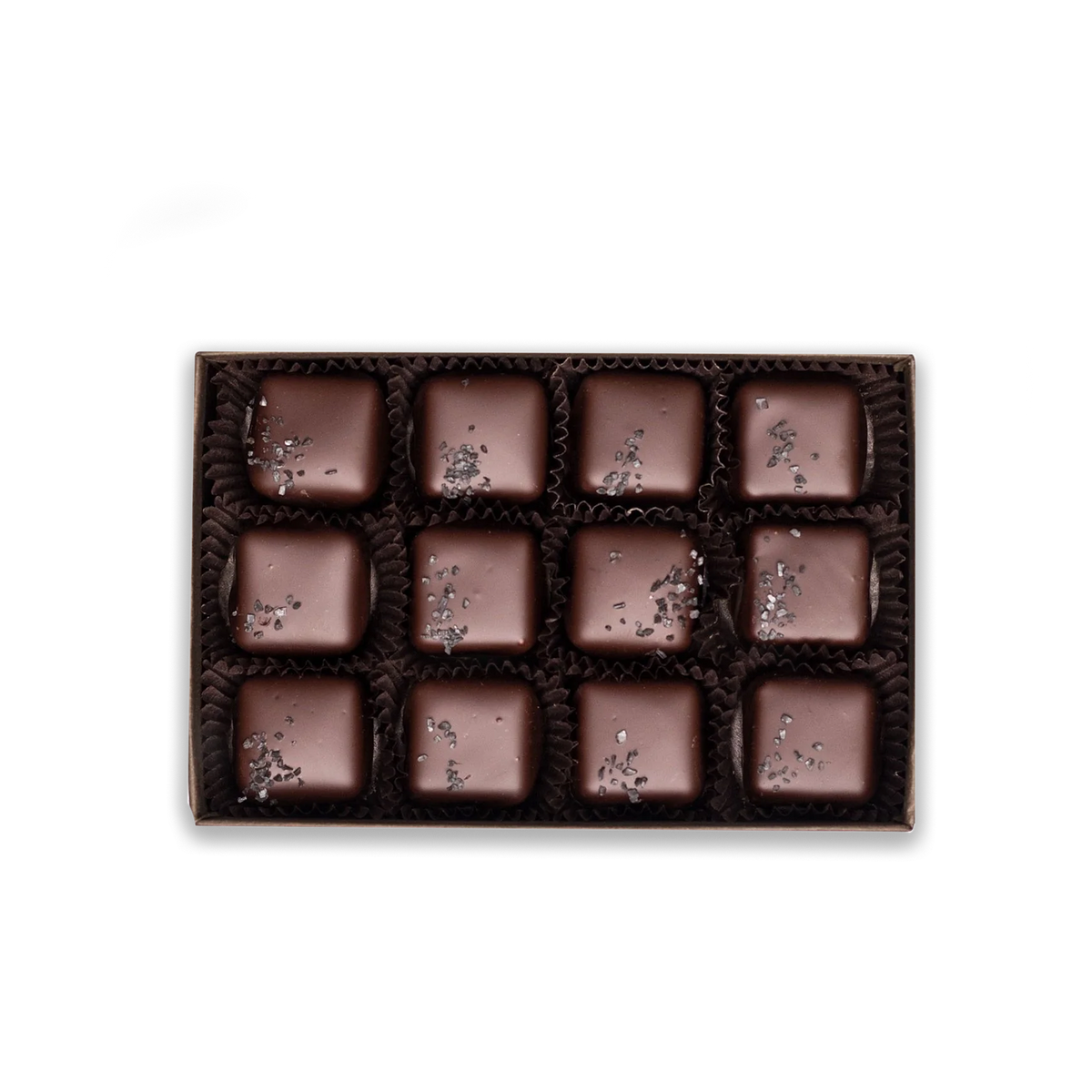 Salted Dark Chocolate Caramels | Black Lava Candy | Creo Chocolate