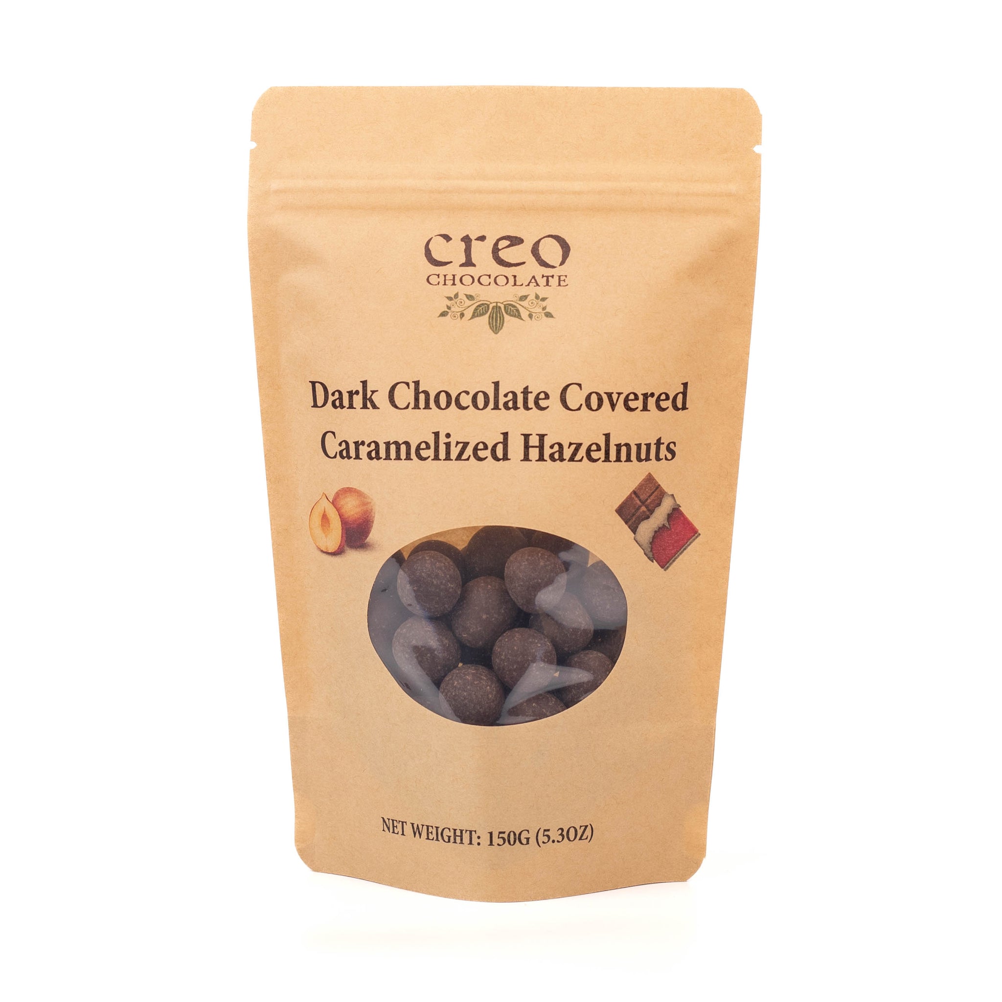 Dark Chocolate Covered Caramelized Hazelnuts