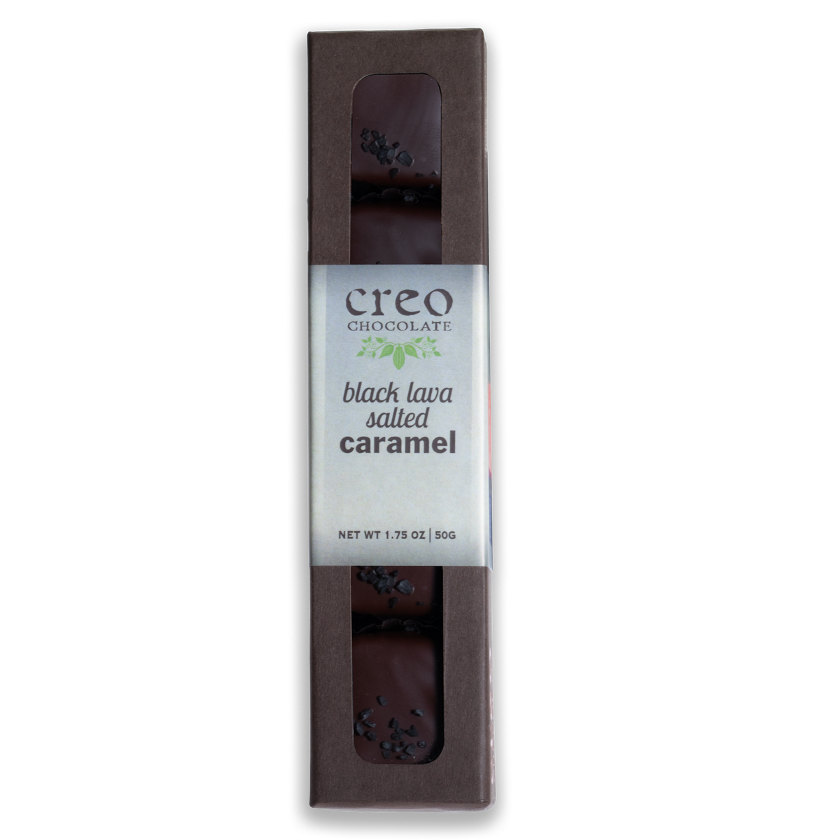 SLIM CUT CHOCOLAT 4箱 Black Lava Salted Caramels | Chewy Dark Chocolate Caramels | Creo