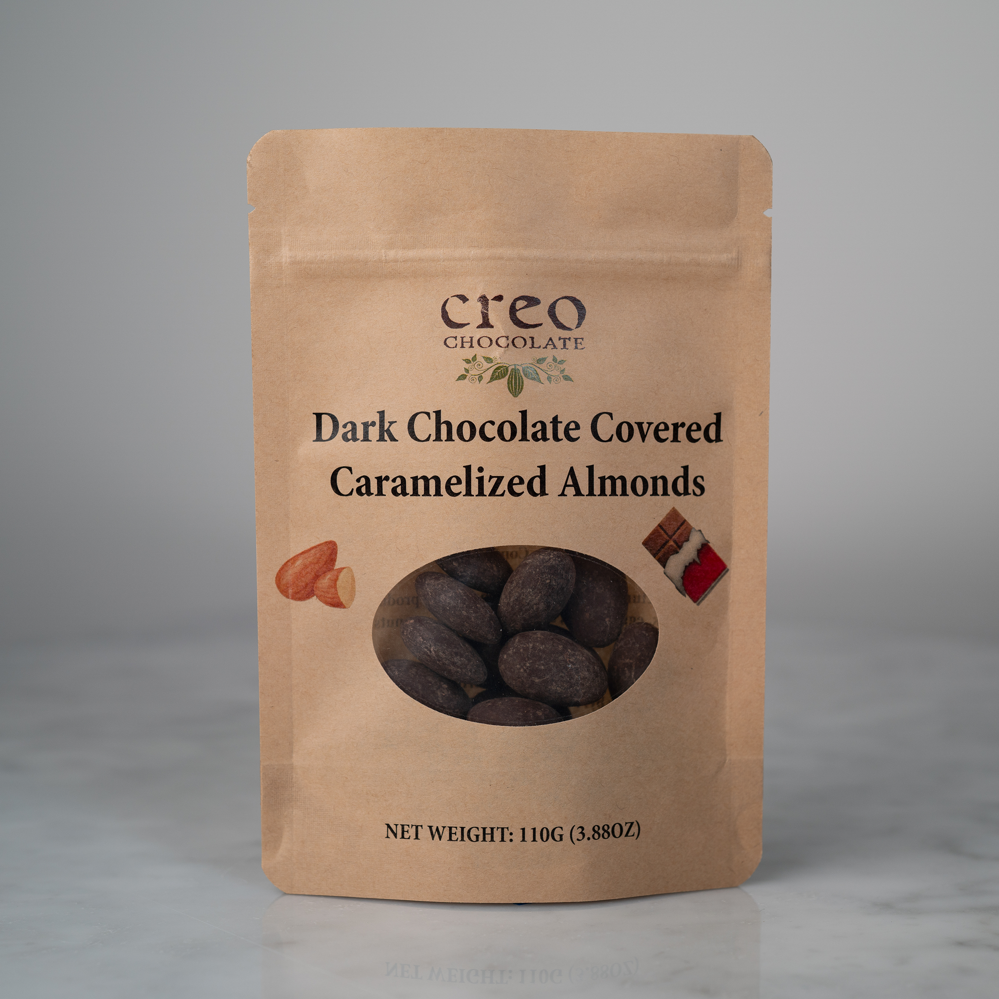 Dark Chocolate Covered Caramelized Almonds