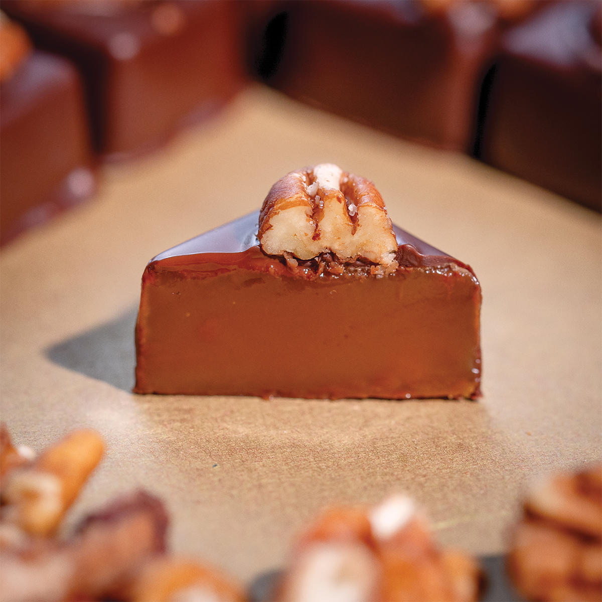 Black Lava Salted Caramel with Pecan & Caramel