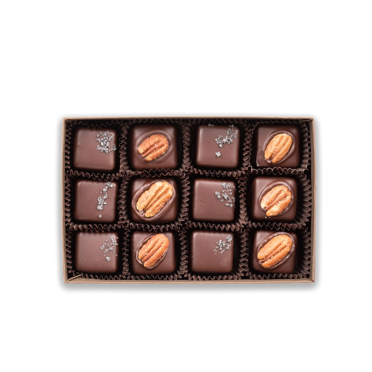 Salted Dark Chocolate Caramels | Black Lava Candy | Creo Chocolate