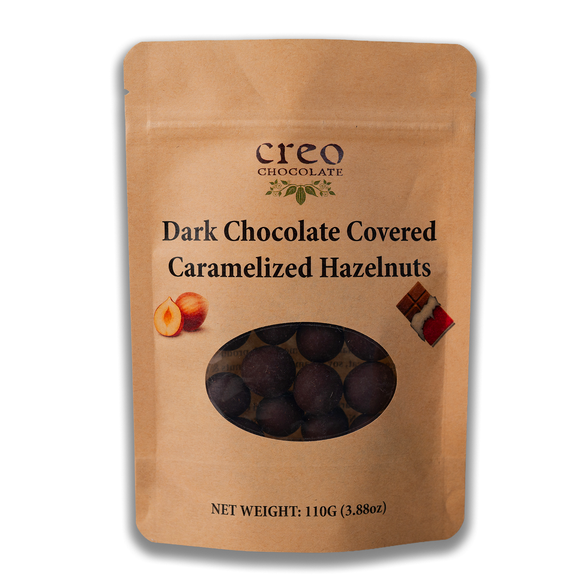 Dark Chocolate Covered Caramelized Hazelnuts