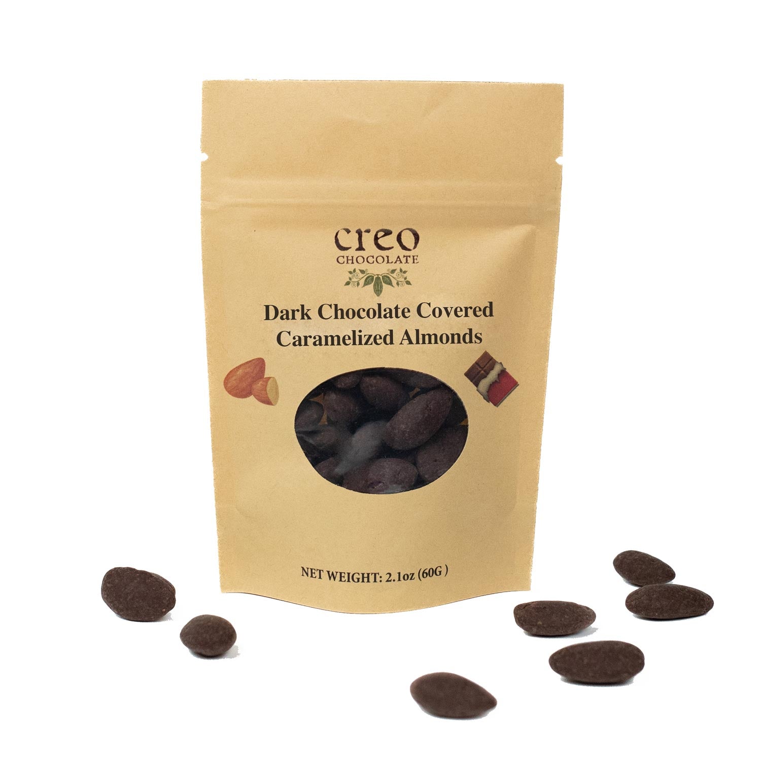 Dark Chocolate Covered Caramelized Almonds