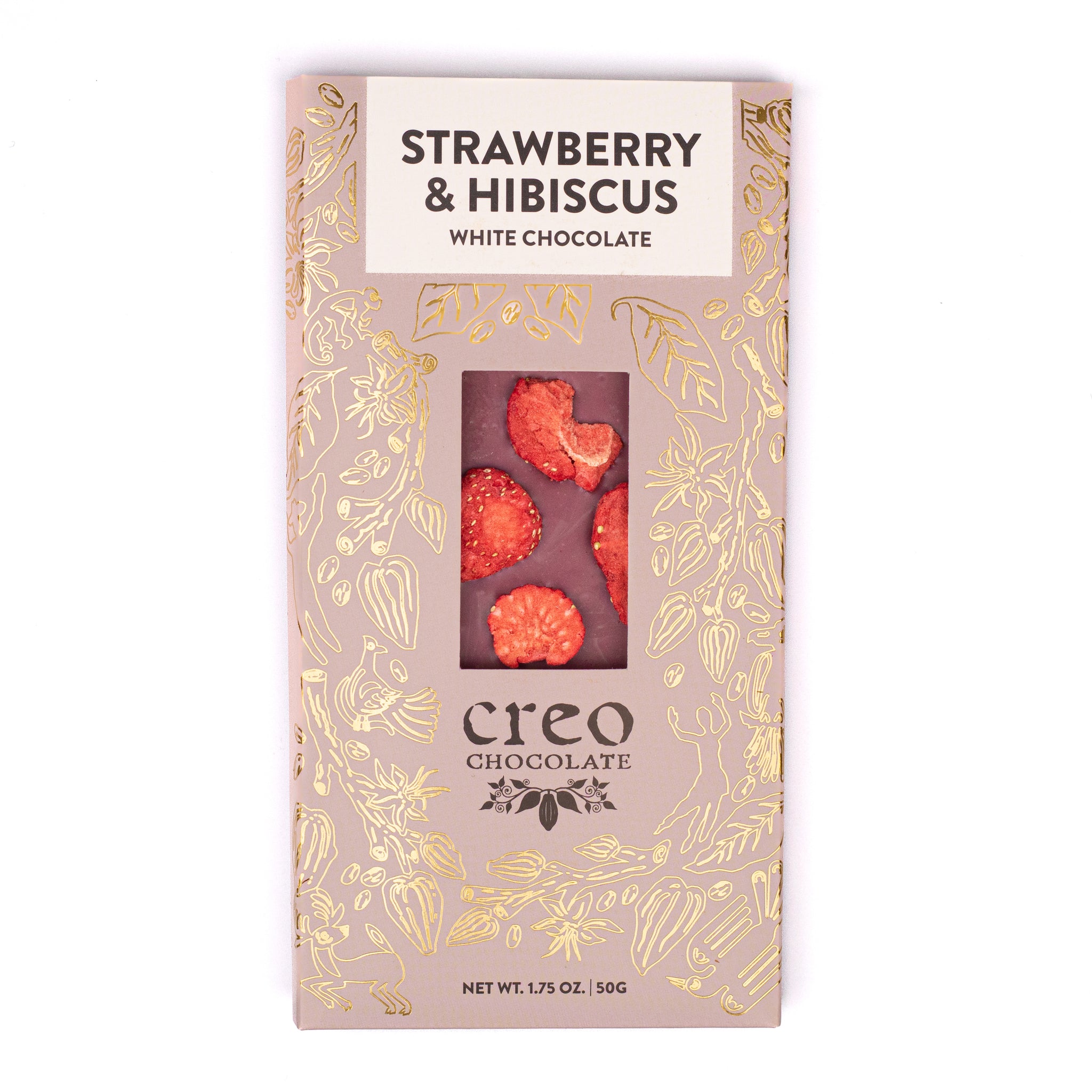 Strawberry & Hibiscus White Chocolate Bar