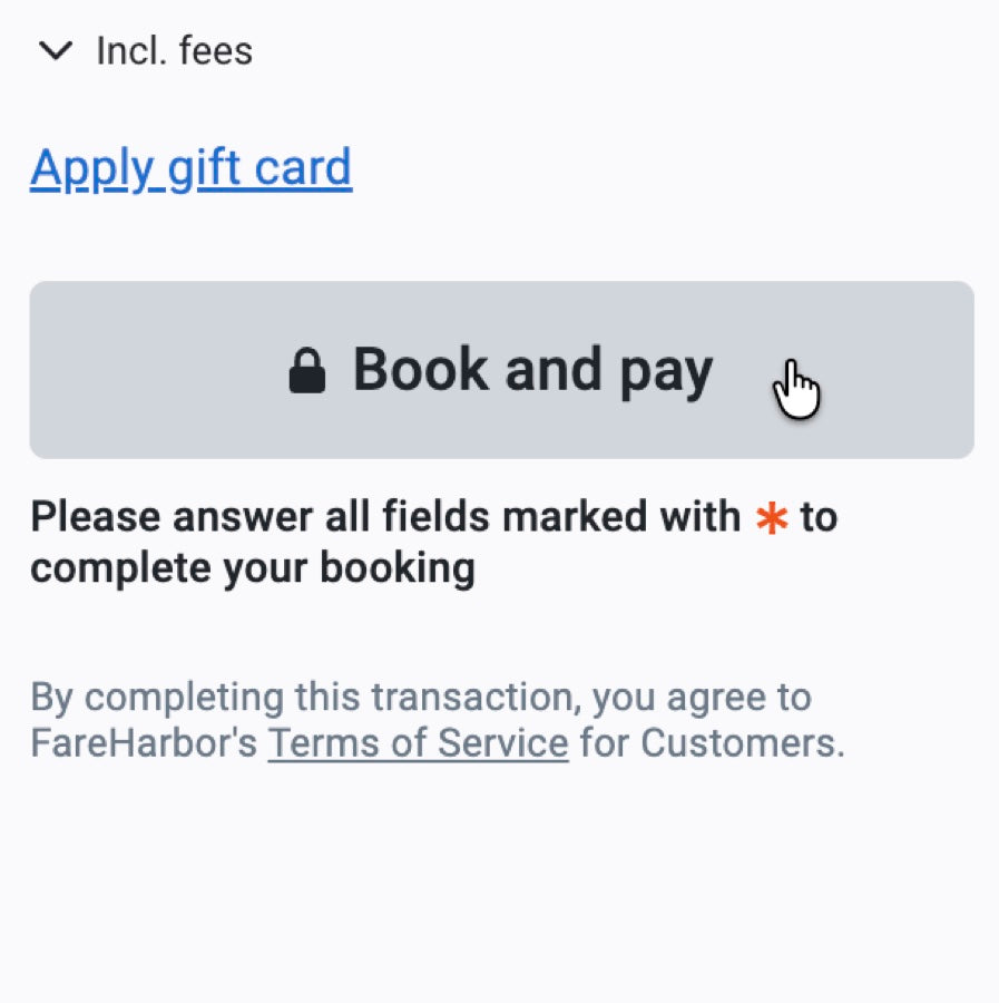 Confirm the booking